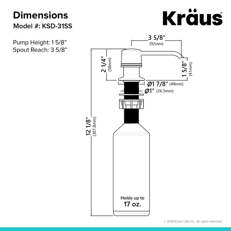 KRAUS Kitchen Soap and Lotion Dispenser in Stainless Steel, KSD-31SS - Image 4